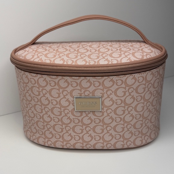 Guess Handbags - New Guess Pink Large Cosmetic Bag Vanity Case Pouch Travel Bag